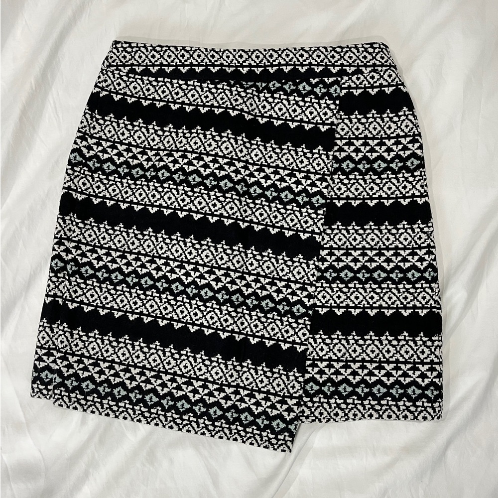Loft Black and White Patterned Women's Skirt